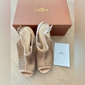 Coach Jaklyn Perforated Wedge Sandals